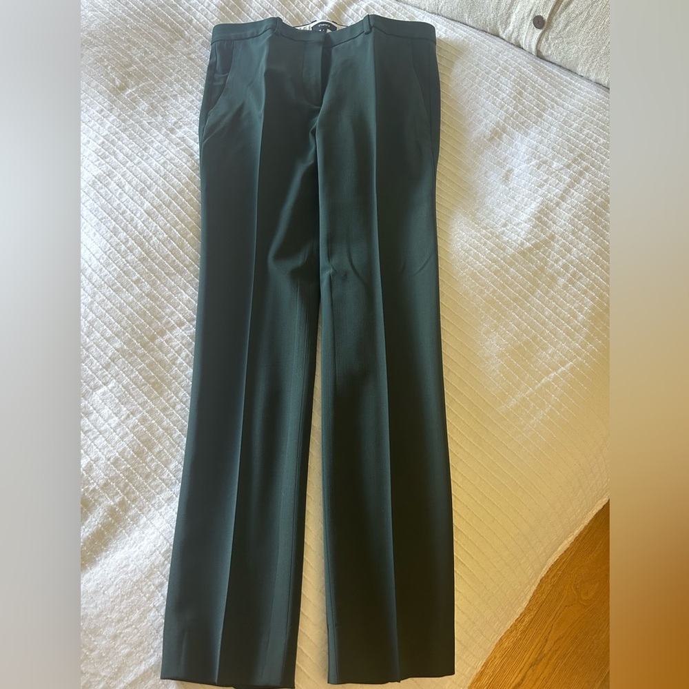 Theory Forest Green Tailored Trousers